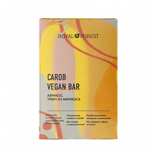 Шоколад Carob Vegan Bar Абрикос, урбеч абрикосовый Royal Forest 50 г