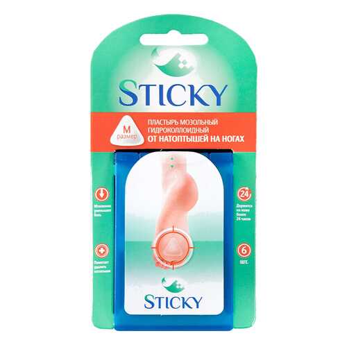 Пластырь от натоптышей на ногах Sticky р.М 6 шт.