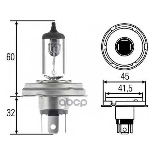 Лампа H4 12v 60/55w P45t HELLA 8GJ 004 173-121
