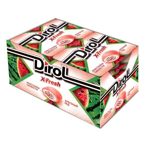 Жевательная резинка Dirol X-Fresh арбузный лед без сахара 12 пачек по 16 г