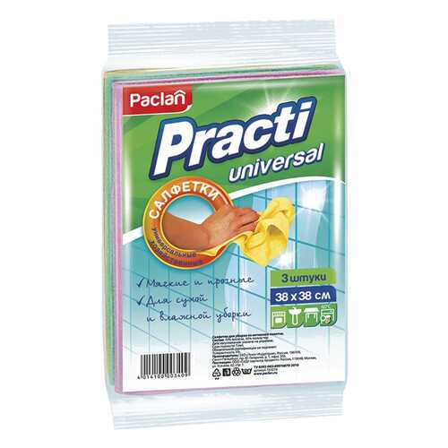 Салфетка для уборки Paclan Practi Универсальная 38x38 см 3 шт