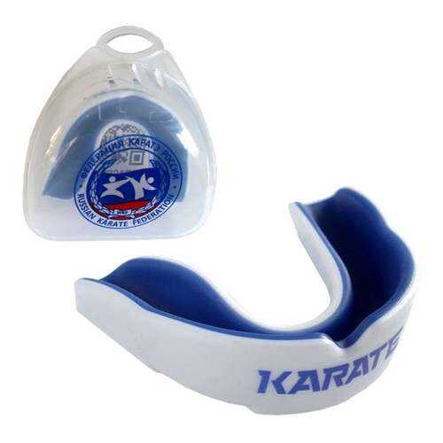 Fight Expert Капа детская Karate MGX-003 kr, с футляром, белый/синий, детская