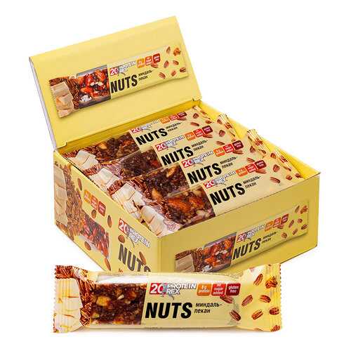 Батончик ProteinRex Nuts 12 0,04 г, 12 шт., миндаль/пекан