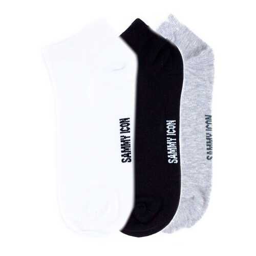 Комплект однотонных носков Sammy Icon Ankle Solid - 3 Pair Set - White/Black/Grey