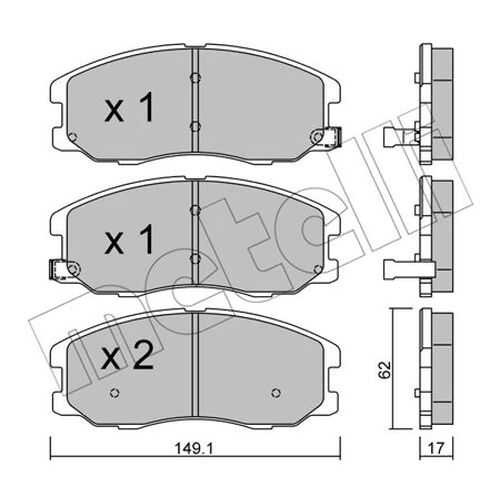 Комплект тормозных дисковых колодок METELLI 22-0778-0