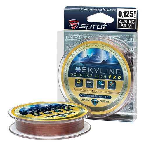 Леска монофильная Sprut Skyline IceTech Pro Gold 50 м, 0,125 мм, 3,05 кг