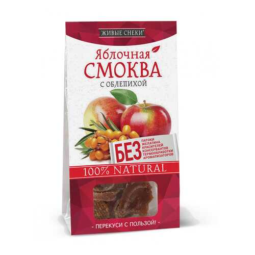 Яблочная смоква Живые снеки с облепихой 4*60 г