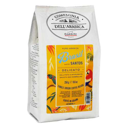 Кофе Compagnia Dell'Arabica Brasil Santos в зёрнах 250 г