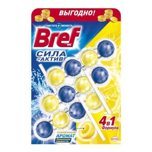 Блок для унитаза подвесной Bref сила-актив лимон 3*50 г