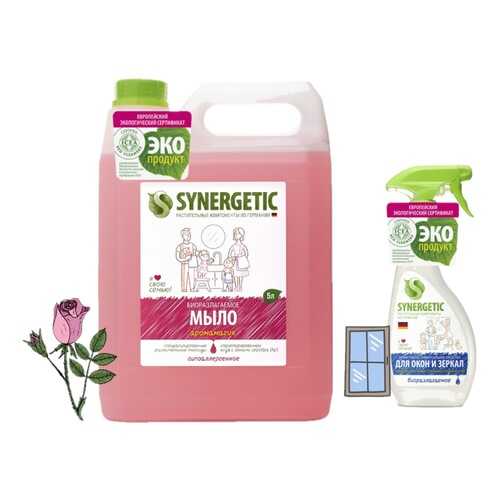 Synergetic Жидкое мыло Аромамагия 5 л + подарок Средство для мытья окон 500 мл.
