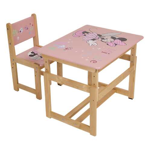Комплект растущей детской мебели Polini Kids Disney baby 400 SM Минни Маус 68х55, розовый