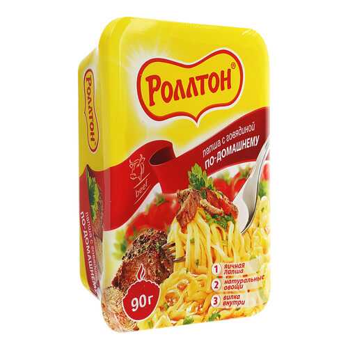 Лапша Роллтон быстрого приготовления говядина 90 г
