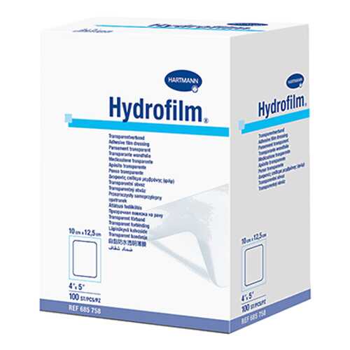 Самофиксирующаяся повязка HARTMANN Hydrofilm прозрачная 10 см х 12,5 см 100 шт.