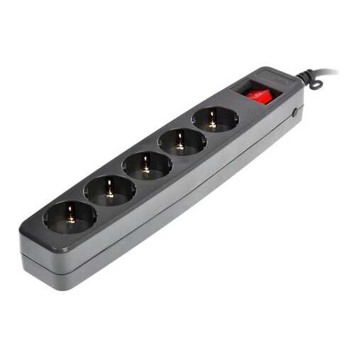 Сетевой фильтр ERA SF-5ES-2M-B, 5 розеток, 2 м, Black
