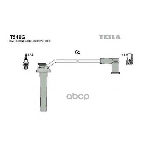 Комплект Проводов Зажигания TESLA T549G