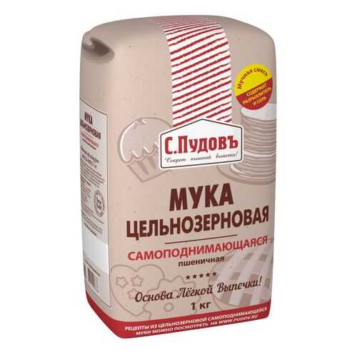 Мука цельнозерновая самоподнимающаяся пшеничная С. Пудовъ 1 кг