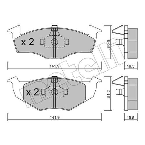 Комплект тормозных дисковых колодок METELLI 22-0206-1