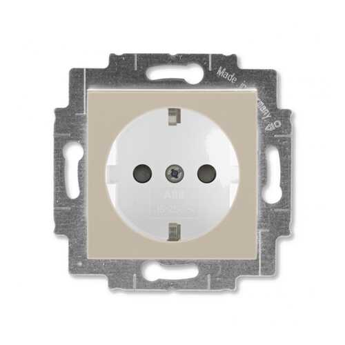 ABB EPJ Levit кофе макиато / белый Розетка с заземлением со шторками,