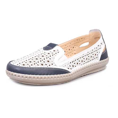 Мокасины женские T.Taccardi 710018277 белые/синие 36 RU