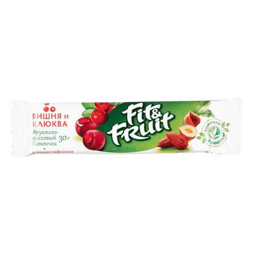 Батончик фруктово-ореховый Fit&Fruit вишня и клюква 30 г