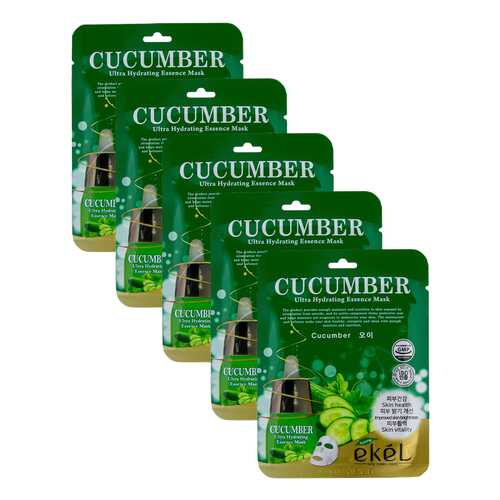 Набор тканевых масок Ekel с Огурцом Ultra Hydrating Essence Mask Cucumber (5 шт)