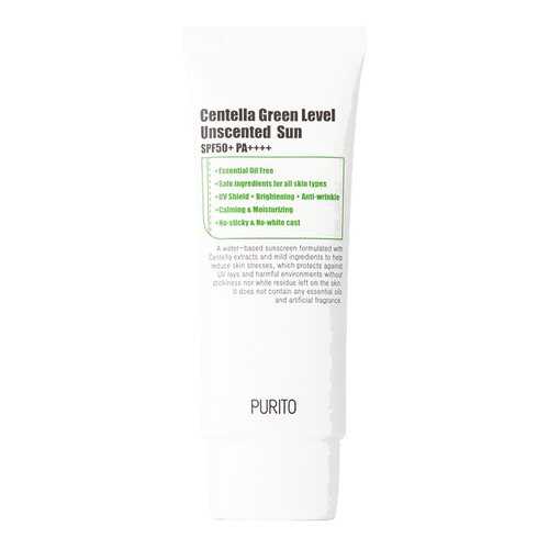 PURITO Cолнцезащитный крем с центеллой Centella Green Level Unscented Sun SPF50+PA+++