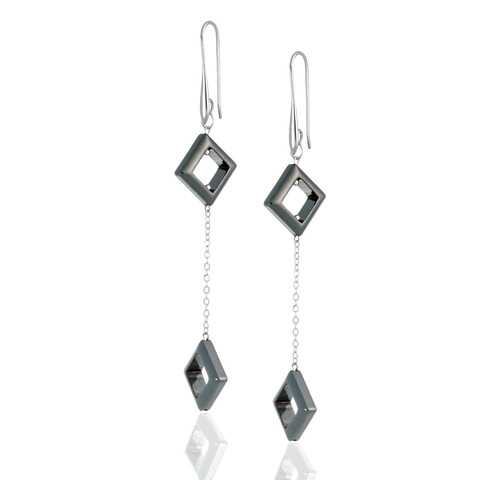 Серьги Lattrice, вставка гематит, артикул 54656002