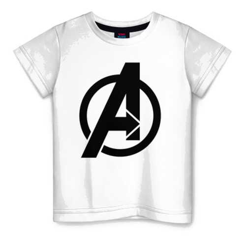Детская футболка ВсеМайки Avengers logo black хлопок, р. 170