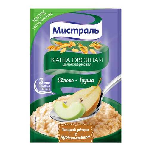 Овсяная каша Мистраль цельнозерновая яблоко-груша 40 г