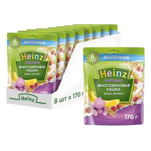 Каша молочная Heinz Многозерновая банан, малина с 6 мес. 170 г, 8 шт.