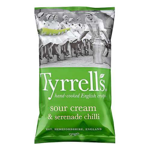 Чипсы картофельные TYRRELLS со вкусом сметаны и острого стручкового перца 150г