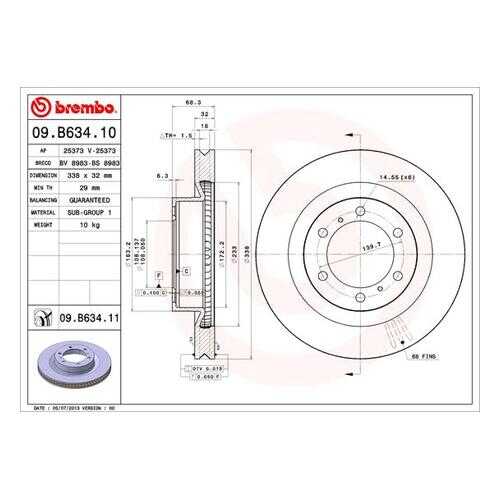Тормозной диск brembo 09B63411