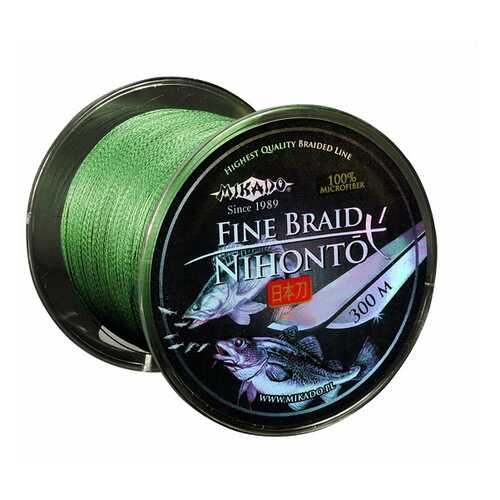Шнур плетеный Mikado Nihonto Fine Braid Green 0,3 мм, 300 м, 29,6 кг