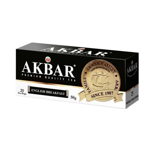 Чай Akbar English Breakfast, черный, 25 пакетиков