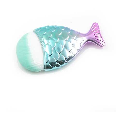 Кисть для макияжа Kawaii Factory Rainbow fish, белый с голубым