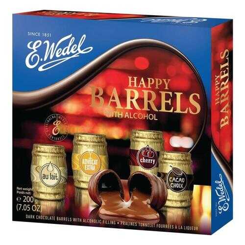 Ассорти шоколадных конфет E.Wedel happy barrels с ликером 200 г