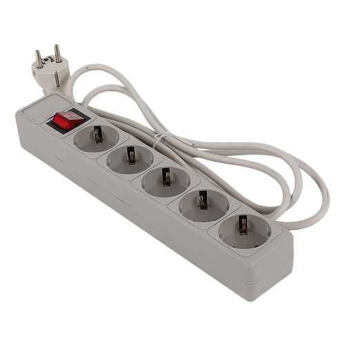 Сетевой фильтр Sven Optima Base, 5 розеток, 3 м, Grey