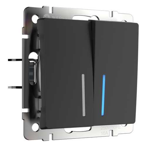 Выключатель Werkel WL08-SW-2G-2W-LED черный матовый