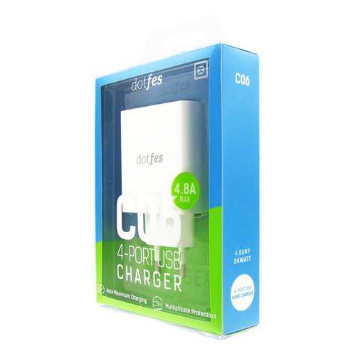 Сетевое зарядное устройство Dotfes C06 4 USB 4,8A White