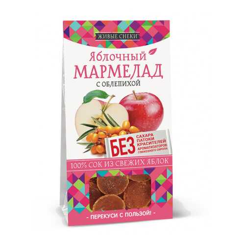 Мармелад яблочный Живые снеки с облепихой 4*90 г