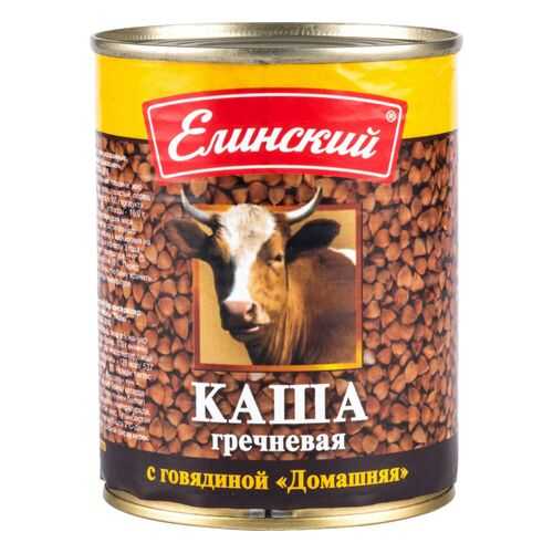 Каша Елинский пищевой комбинат гречневая с говядиной домашняя 340 г