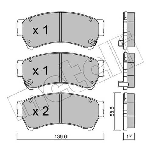 Комплект тормозных дисковых колодок METELLI 22-0924-0