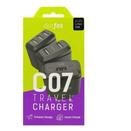 Сетевое зарядное устройство Dotfes C07 1 USB 2,1A Black