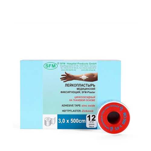 Лейкопластырь тканевая основа SFM Plaster пластиковая упаковка 534 524 3,0х500см белый