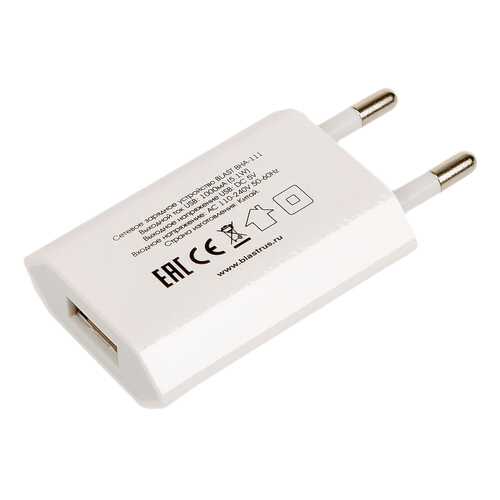 Сетевое зарядное устройство Blast BHA-111 1 USB 1A White
