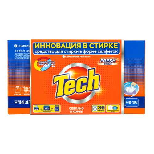 Средство для стирки в листах Tech fresh breeze 36 штук