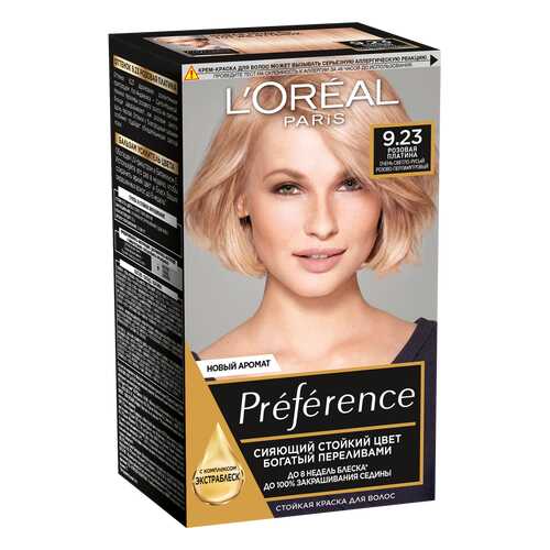 Краска для волос L'Oreal Paris Preference 9.23 Розовая Платина, 174 мл