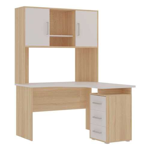 Компьютерный стол в комплекте Mebelson SKL2.1N02+NKL02S1.2 120x120x180, дуб сонома/белый