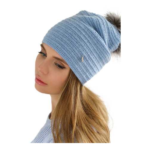 Шапка женская Mira Adriana 7.555-03 голубая ONE SIZE
