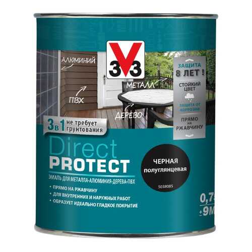 Эмаль Direct Protect V33 черная, 0.75л